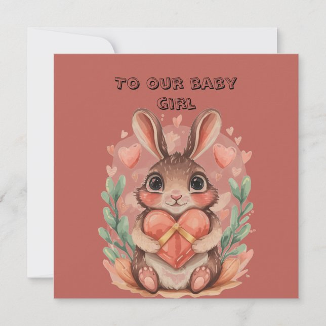 Baby Daughter Valentine  Card (Front)