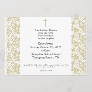 Baby Dedication Gender Neutral Baptism Invitation