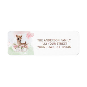 Baby Deer Animal Label