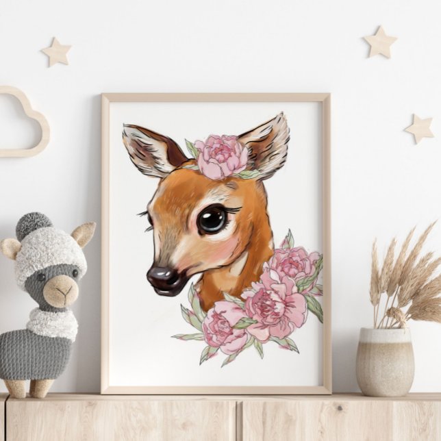 Baby Deer Animal Poster | Whimsical Wall Print (Creator Uploaded)
