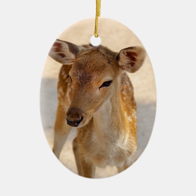 Baby Deer Ceramic Tree Decoration (Front)