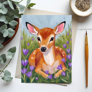 Baby Deer Fawn Animal Painting Postcard