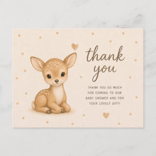 Baby Deer Fawn Baby Shower Thank You Postcard