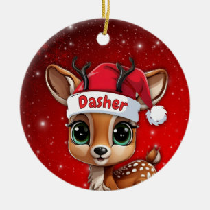 Baby Deer, Fawn, Doe, Reindeer🦌 🎄Merry Christmas Ceramic Tree Decoration