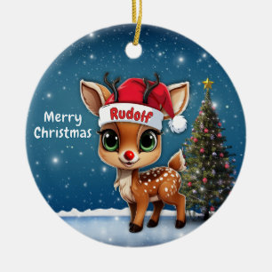 Baby Deer, Fawn, Doe, Reindeer🦌 🎄Merry Christmas Ceramic Tree Decoration