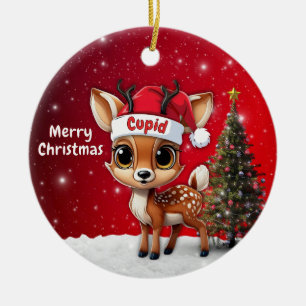 Baby Deer, Fawn, Doe, Reindeer🦌 🎄Merry Christmas Ceramic Tree Decoration