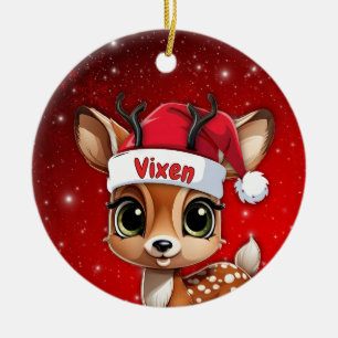 Baby Deer, Fawn, Doe, Reindeer🦌 🎄Merry Christmas Ceramic Tree Decoration