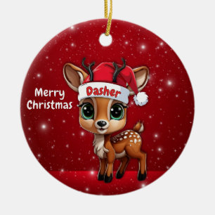 Baby Deer, Fawn, Doe, Reindeer🦌 🎄Merry Christmas Ceramic Tree Decoration