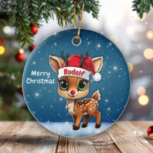 Baby Deer, Fawn, Doe, Reindeer🦌 🎄Merry Christmas Ceramic Tree Decoration