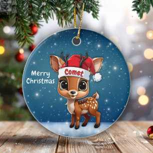 Baby Deer, Fawn, Doe, Reindeer🦌 🎄Merry Christmas Ceramic Tree Decoration