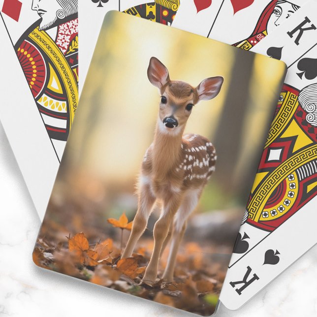 Baby Deer Fawn Forest Photo Playing Cards (Baby deer photo playing cards)