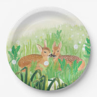 Baby Deer - Fawns in Tall Grass Illustration 