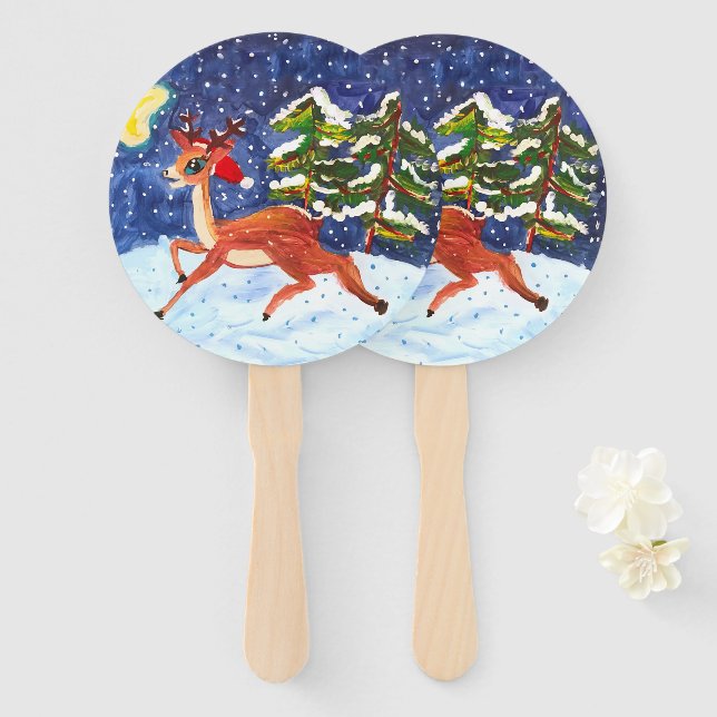 Baby Deer Hand Fan (Front and Back)