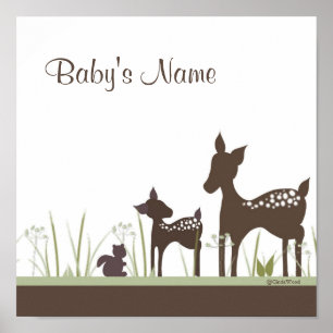 Baby Deer Personalised Poster