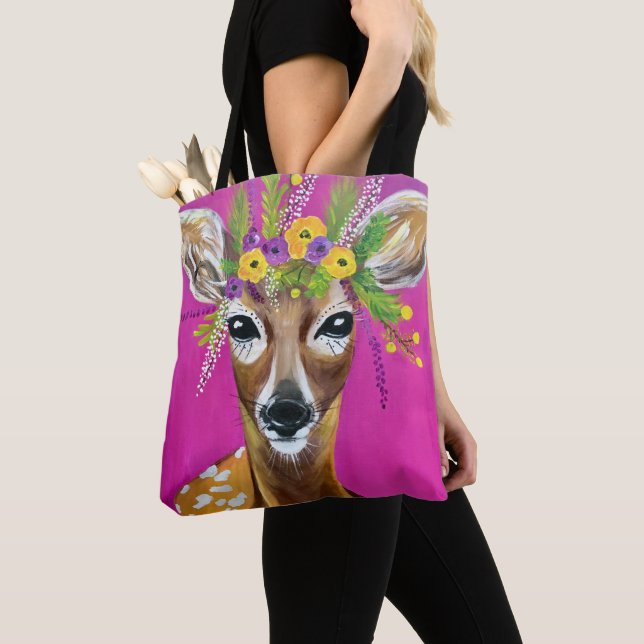 Baby Deer Tote Bag (Close Up)
