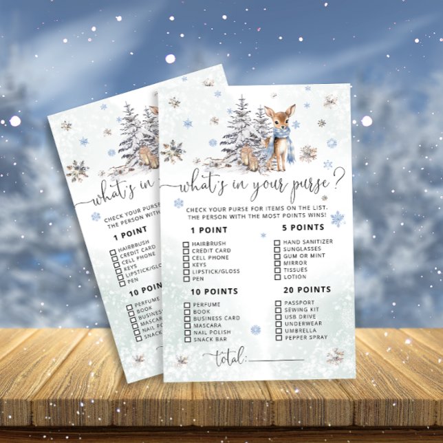 Baby Deer Whats in Your Purse Baby Shower Game (Creator Uploaded)