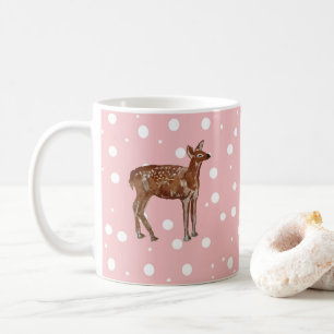 Baby Deer Wilderness Christmas Painting Coffee Mug
