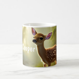 Baby Deer Wildlife Portrait Personalized Coffee Mug