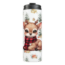 Baby Deer with Buffalo Plaid 