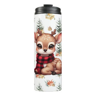 Baby Deer with Buffalo Plaid Thermal Tumbler