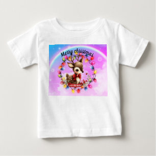 Baby Deer within a wreath of lights T-Shirt