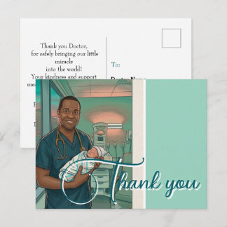Baby Delivery Thank You Postcard