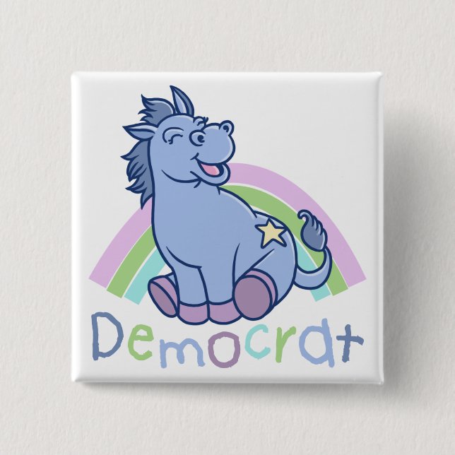 Baby Democrat Donkey 15 Cm Square Badge (Front)