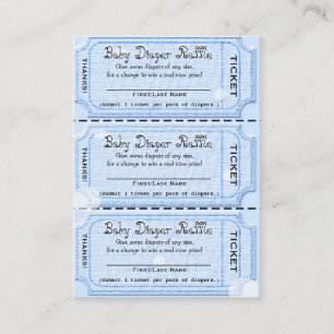 Baby Diaper Raffle Tickets Blue Enclosure Card