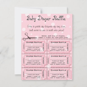 Baby Diaper Raffle Tickets Card