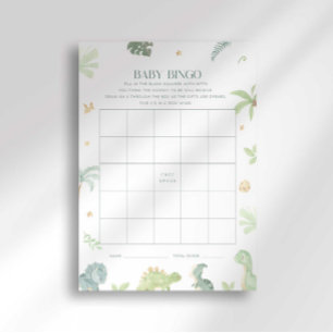 Baby Dino Baby Shower Bingo Game Invitation