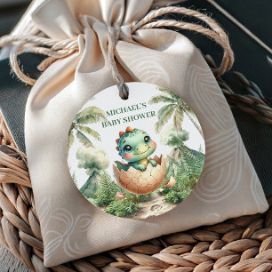 Baby Dino Baby Shower Hatching Soon Favour Tags