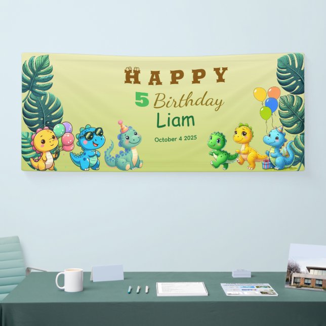 Baby Dino Birthday Banner (Tradeshow)