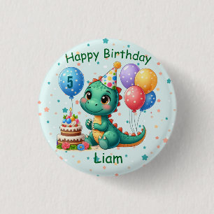 Baby Dino Birthday Button