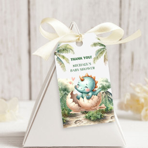 Baby Dino Cute Hatching Soon Shower Gift Tags