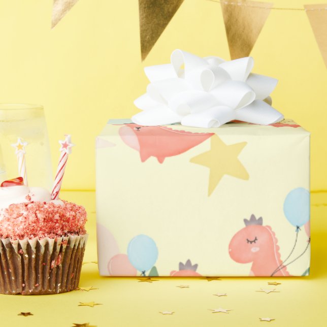 Baby Dino Gift Wrapping Paper (Birthday Party)