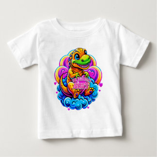 Baby Dino Hugging a Heart Pillow on a Cloud T-Shirt