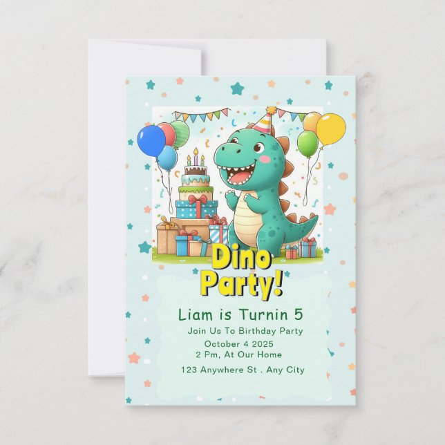 Baby Dino invitation Card! (Front)