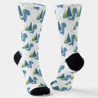 Baby Dinosaur and Mountains Socks