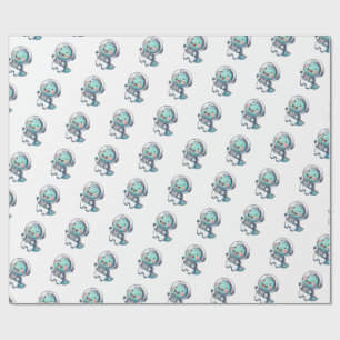 Baby Dinosaur Astronaut Wrapping Paper