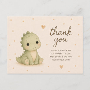 Baby Dinosaur Baby Shower Thank You Postcard