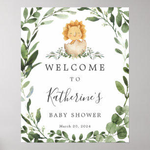 Baby Dinosaur Baby Shower Welcome Sign