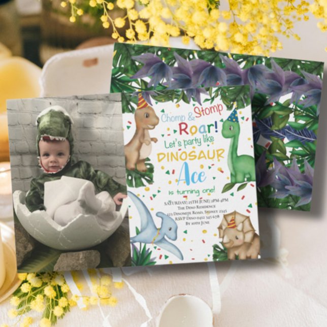 Baby Dinosaur Birthday Party! Photo Invitation (Creator Uploaded)