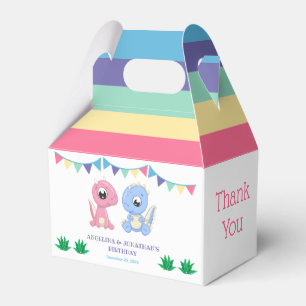 Baby Dinosaur Boy and Girl Joint Birthday  Favour Box