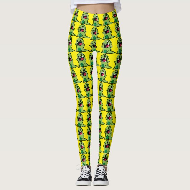 Baby dinosaur cartoon leggings (Front)