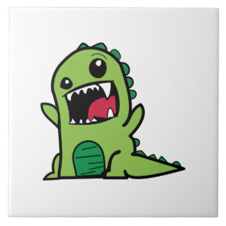 Baby dinosaur cartoon tile