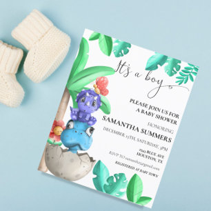 Baby Dinosaur Cute  It's a Boy Baby Shower 