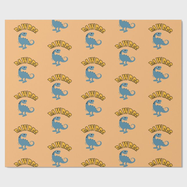 Baby Dinosaur Design - Matte Wrapping Paper (Flat)