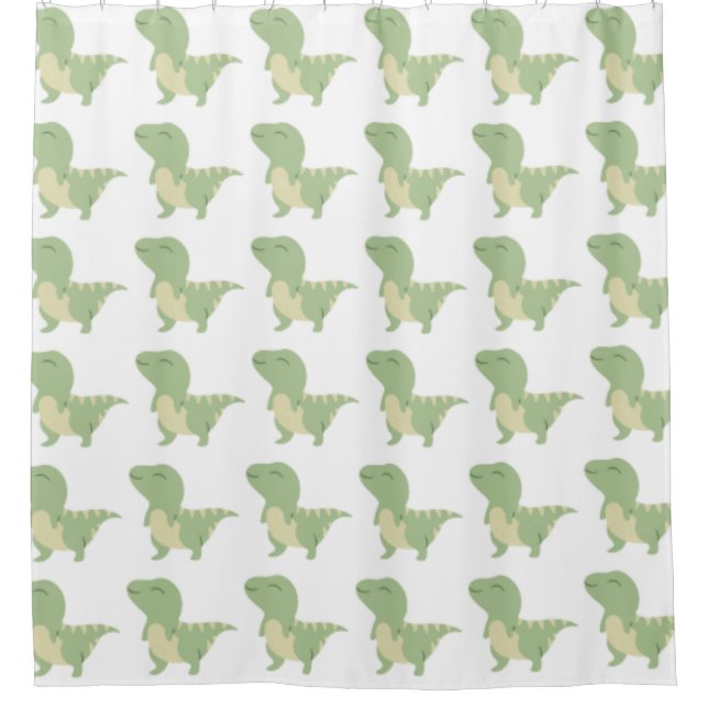 Baby Dinosaur Design Shower Curtain (Front)