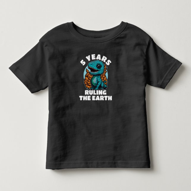 Baby Dinosaur Five Years Old Birthday Toddler T-Shirt (Front)