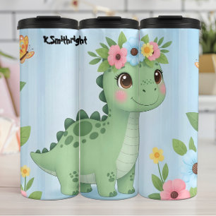 Baby Dinosaur Flower Headband Bliss Thermal Tumbler